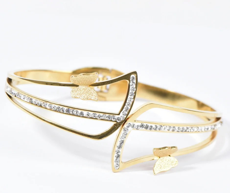 BRACELET 2 PAPILLIONS DORÉ