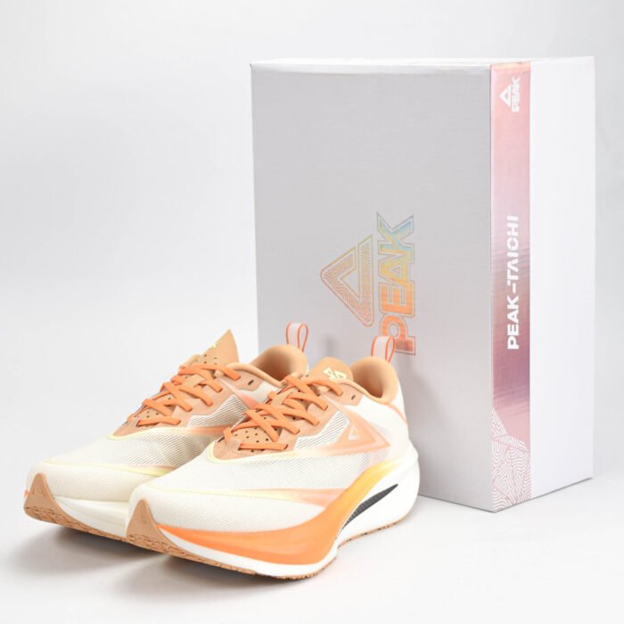 Baskets PEAK Running Blanc & Orange – Chaussures Sport Homme en Algérie