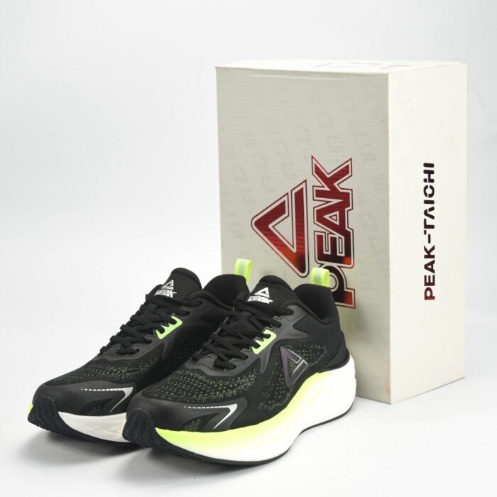 Baskets PEAK Running Noir & Vert Fluo – Sneakers Sport en Algérie