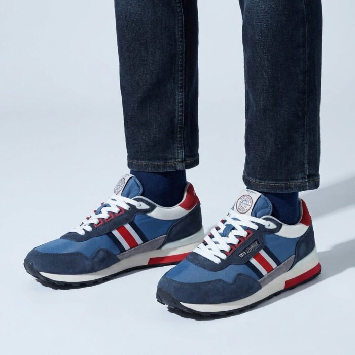 Pepe Jeans Kingston Heritage Algérie, baskets Pepe Jeans Algérie, sneakers rétro homme, chaussures Pepe Jeans lifestyle, baskets premium Algérie, sneakers tendance.