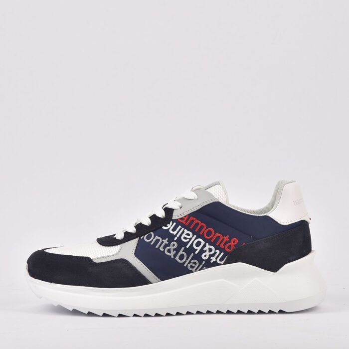 HARMONT AND BLAINE SCARPA UOMO CAMOSCIO  TEX FABRIC BLU  BIANCO - Image 6