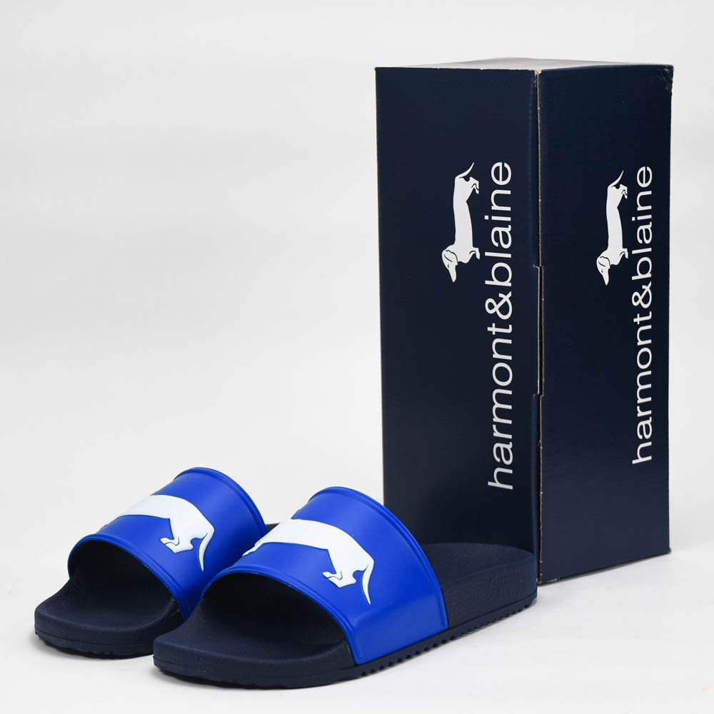 20334646-35359104.jpg HARMONT AND BLAINE CIABATTA UOMO EVA - LOGO BLU - BIANCO - Image 1