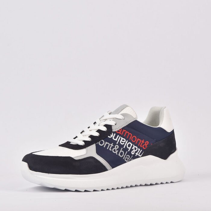 HARMONT AND BLAINE SCARPA UOMO CAMOSCIO  TEX FABRIC BLU  BIANCO - Image 3