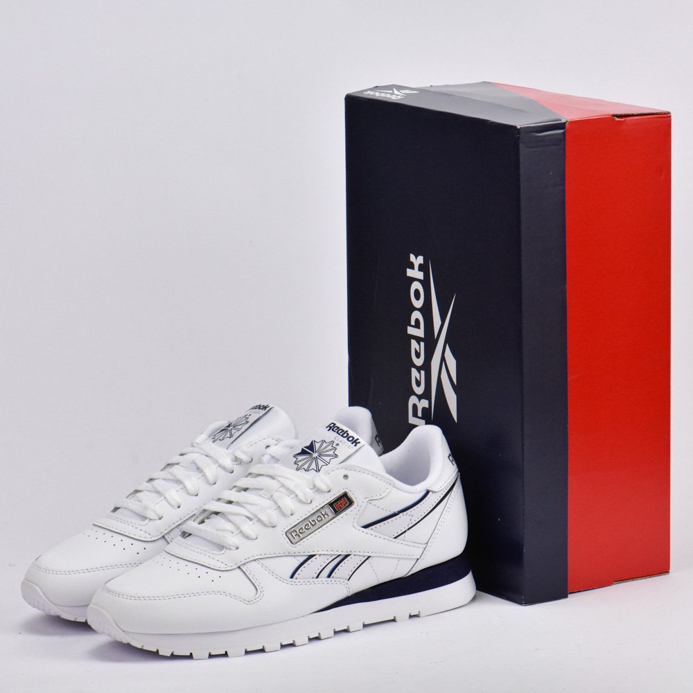 58323178-45187805.jpg REEBOK CLASSIC LEATHER WHITE/WHITE/NAVY - Image 1