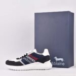 HARMONT AND BLAINE SCARPA UOMO CAMOSCIO  TEX FABRIC BLU  BIANCO