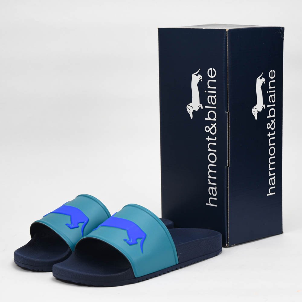 66997139-97968193.jpg HARMONT AND BLAINE CIABATTA UOMO EVA - LOGO VERDE MARE - BLU - Image 1