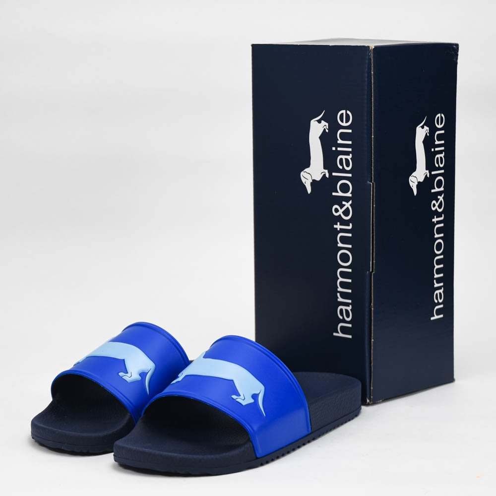 80805057-55022154.jpg HARMONT AND BLAINE CIABATTA UOMO EVA - LOGO BLU - AZZURRO - Image 1