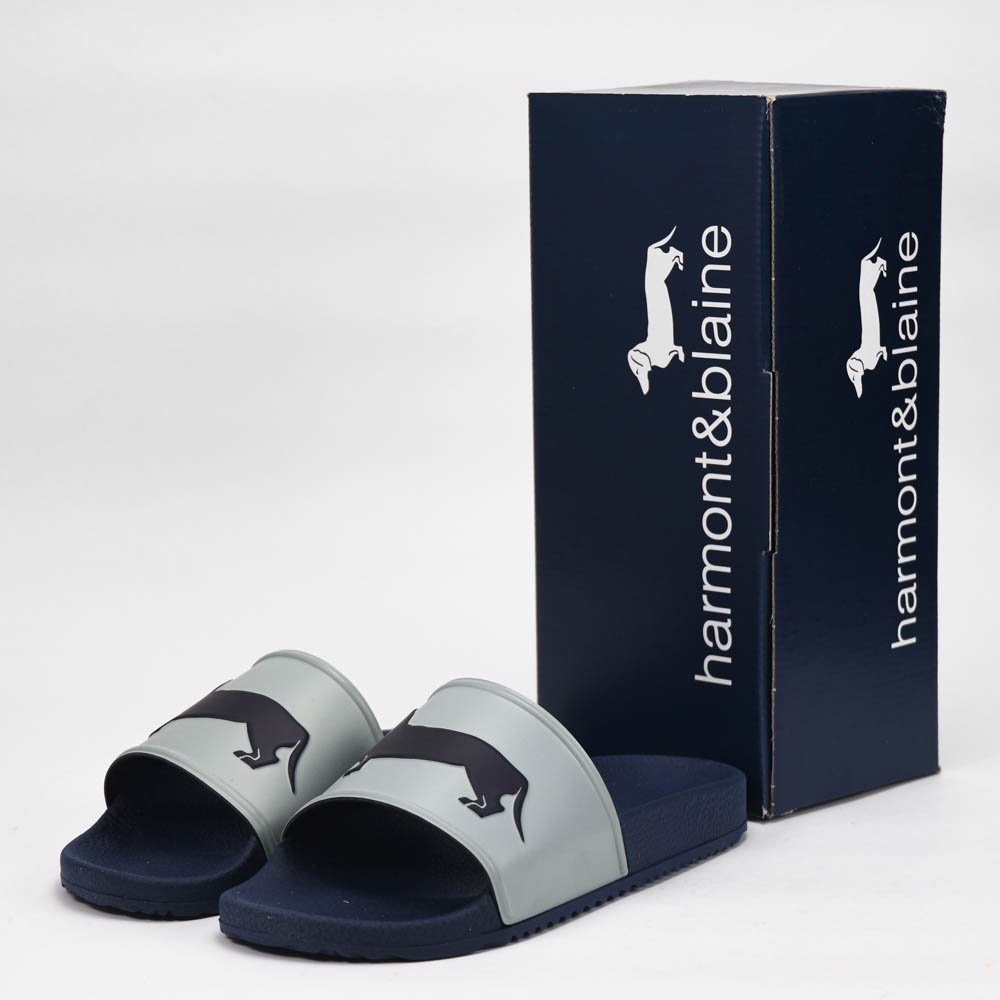90510359-72402531.jpg HARMONT AND BLAINE CIABATTA UOMO EVA - LOGO GRIGIO - BLU - Image 1
